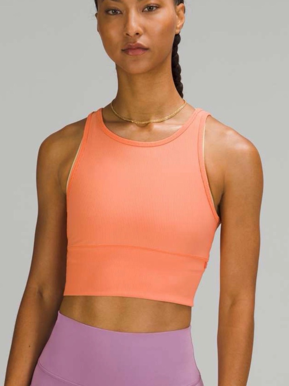 Lululemon Ribbed Power Pivot Cropped Tank Golden Apricot